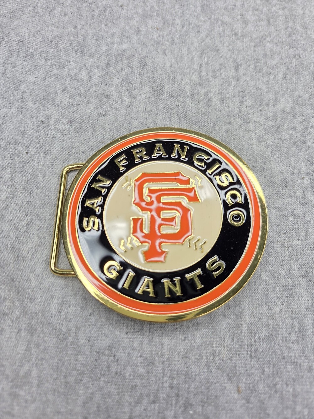San Francisco Giants Belt Buckle Vintage MLB Enamel Round Gold Tone Scottsdale